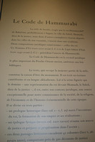 Description of the Code of Hammurabi in French